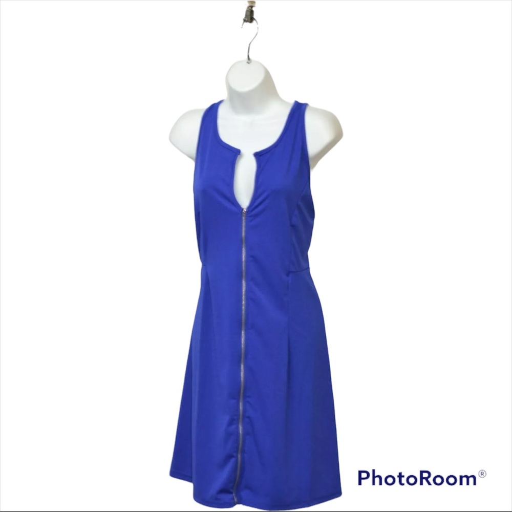 Zanzea Zipper front Royal Blue BluE new XXL plus
